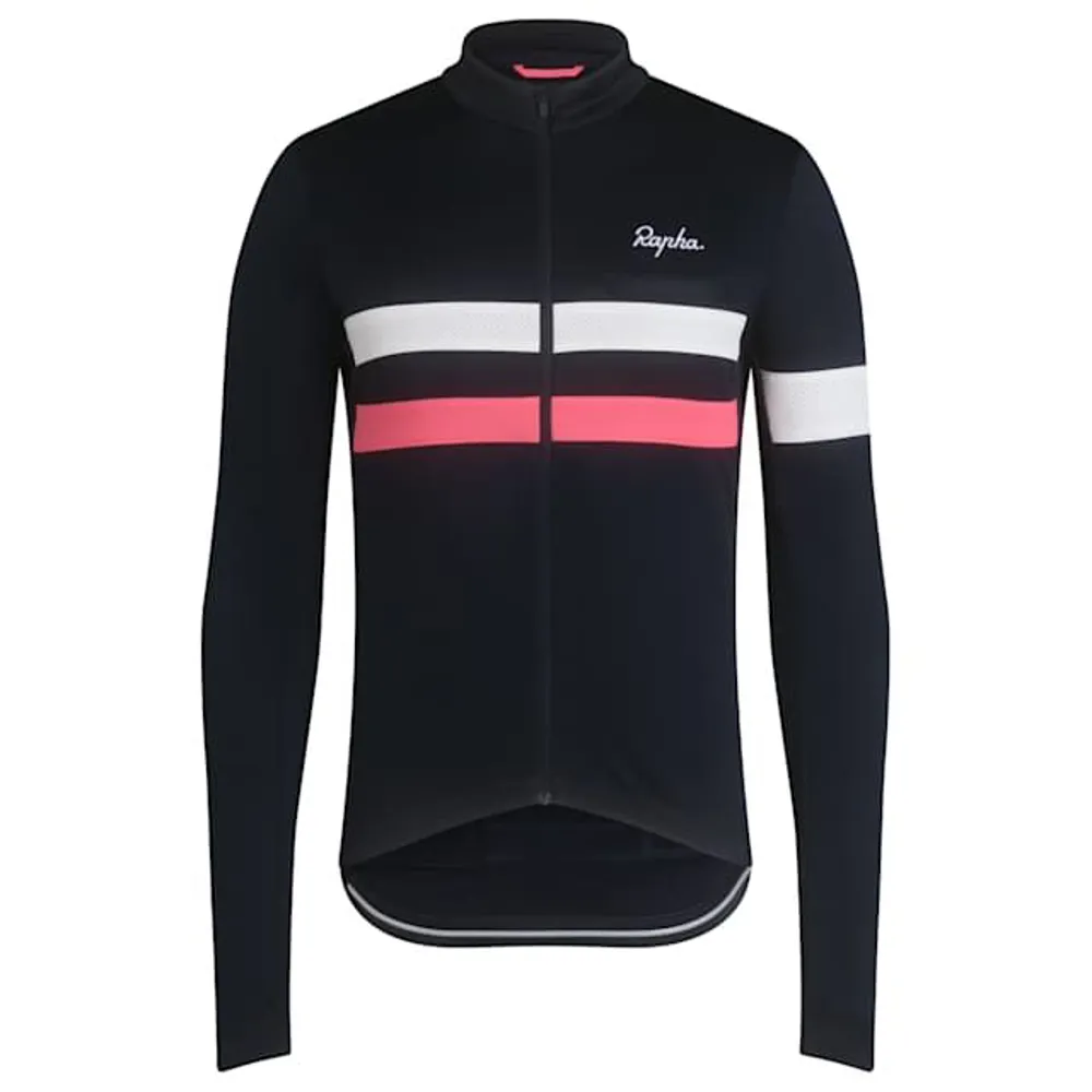 uPRISE Bikes Rapha Brevet Men's Long Sleeve Jersey - Dark Navy/High-Vis Pink | Price match, 365 day return s, 18-Month Warranty, Finance Available & Free UK Delivery