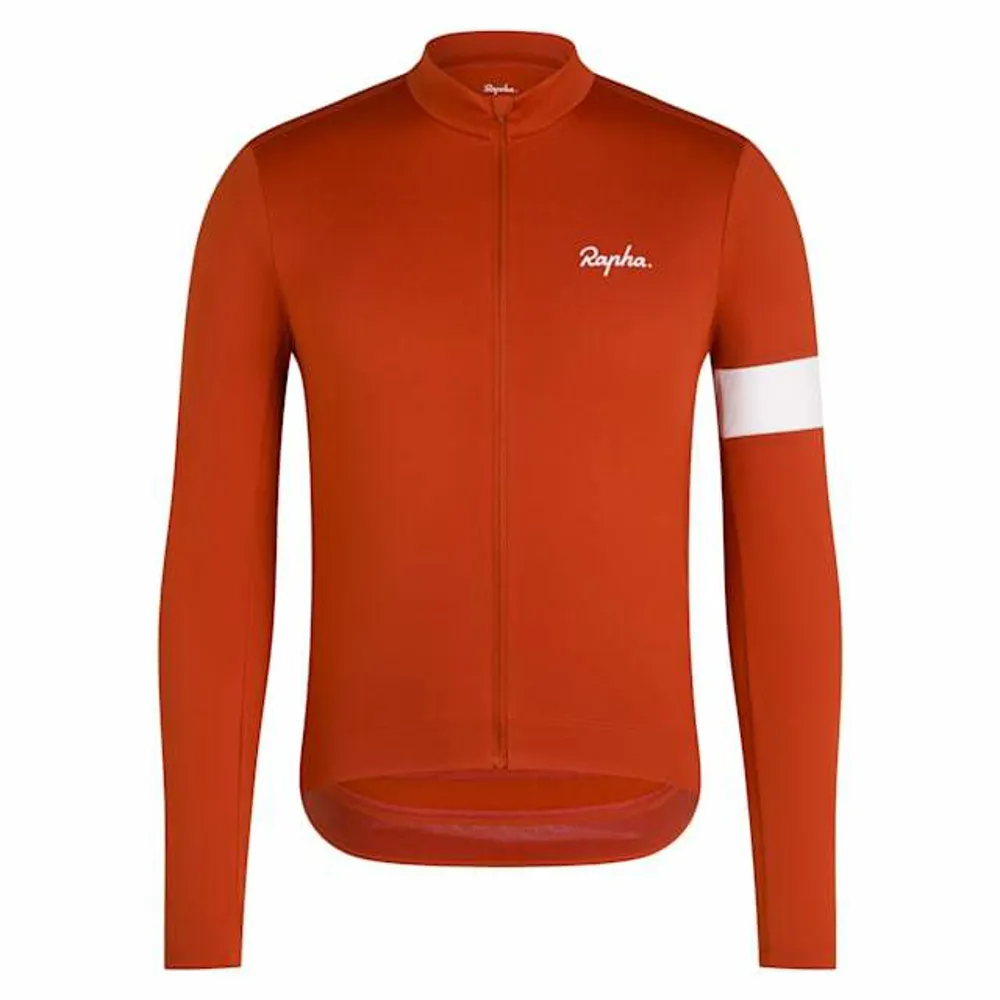 uPRISE Bikes Rapha Core Men's Thermal Long Sleeve Jersey - Paprika/White | Price match, 365 day return s, 18-Month Warranty, Finance Available & Free UK Delivery