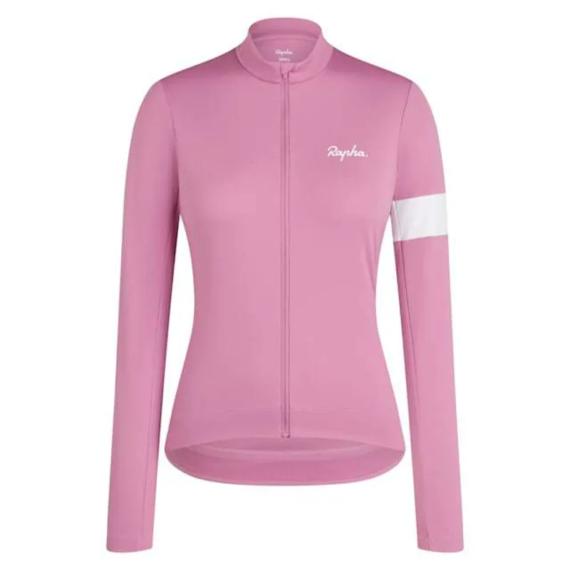 Rapha Core Women's Thermal Long Sleeve Jersey - Dusty Mauve/White
