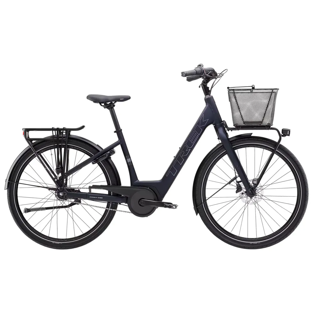 uPRISE Bikes Trek District+ 1 Coaster Lowstep 2026 Electric Hybrid Bike - Deep Blue | Price match, 365 day return s, 18-Month Warranty, Finance Available & Free UK Delivery