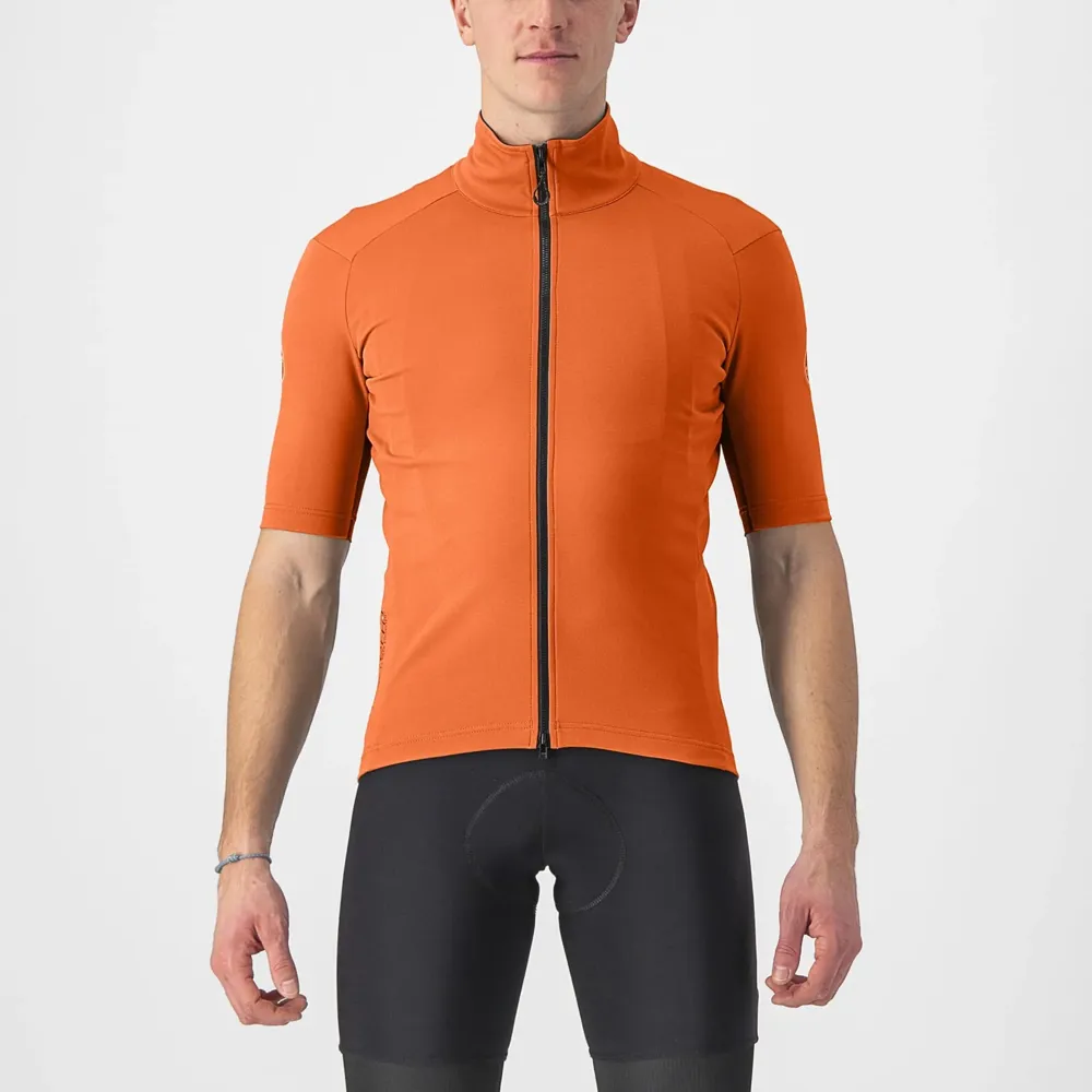 uPRISE Bikes Castelli Perfetto RoS 2 Wind Men's Short Sleeve Jersey - Red Orange | Price match, 365 day return s, 18-Month Warranty, Finance Available & Free UK Delivery