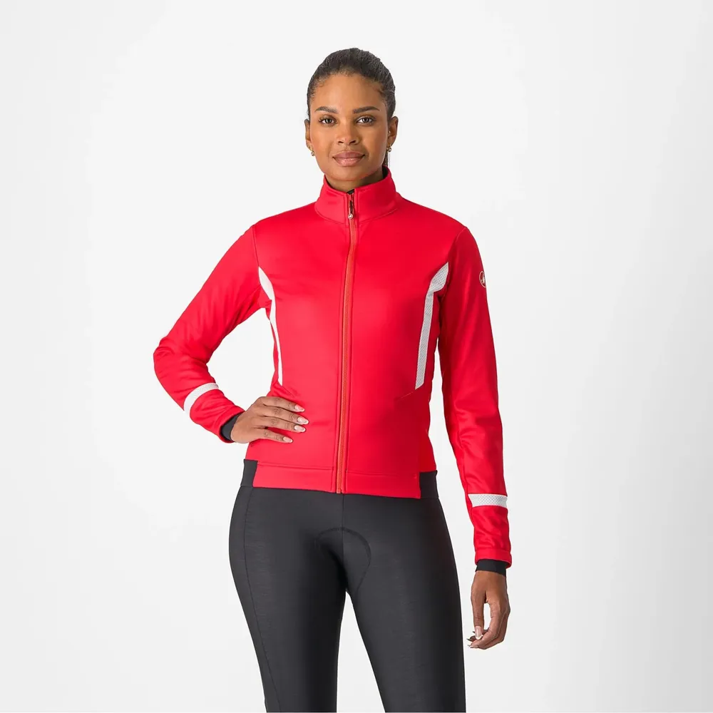 uPRISE Bikes Castelli Dinamica 2 Windproof Women's Jacket - Hibiscus/White Reflex | Price match, 365 day return s, 18-Month Warranty, Finance Available & Free UK Delivery