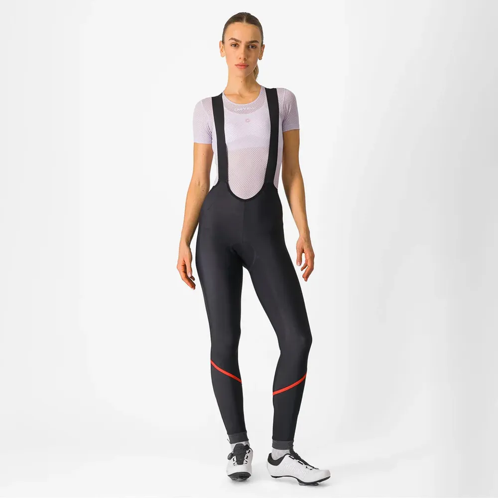 uPRISE Bikes Castelli Velocissima DT Women's Bib Tights - Black/Hibiscus | Price match, 365 day return s, 18-Month Warranty, Finance Available & Free UK Delivery