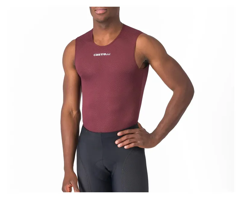 Castelli Pro Mesh 2.0 Sleeveless Men's Base Layer - Deep Bordeaux