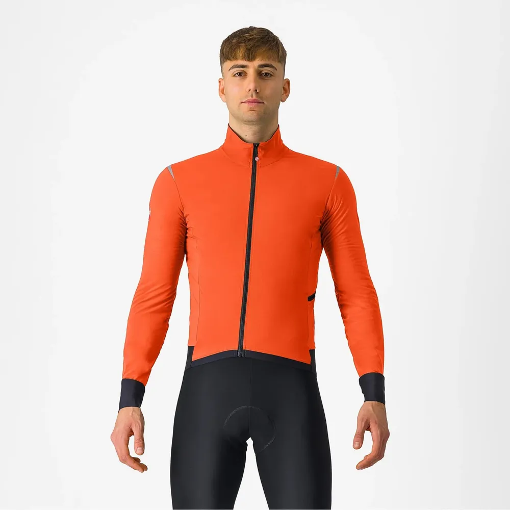 uPRISE Bikes Castelli Alpha Flight RoS Men's Jacket - Brilliant Orange/Black Reflex | Price match, 365 day return s, 18-Month Warranty, Finance Available & Free UK Delivery