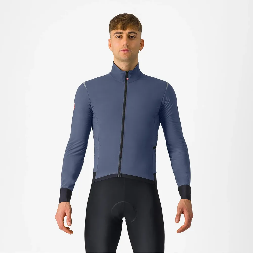 uPRISE Bikes Castelli Alpha Flight RoS Men's Jacket - Twilight Blue/Silver Reflex | Price match, 365 day return s, 18-Month Warranty, Finance Available & Free UK Delivery
