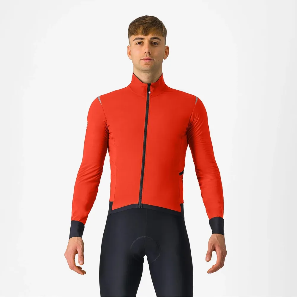 uPRISE Bikes Castelli Alpha Flight RoS Men's Jacket - Red Ochre/Black Reflex | Price match, 365 day return s, 18-Month Warranty, Finance Available & Free UK Delivery