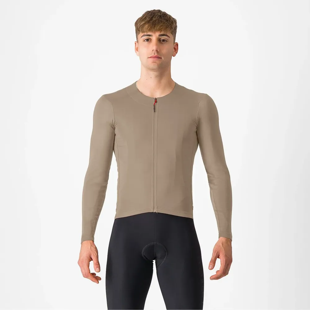uPRISE Bikes Castelli Fly Men's Long Sleeve Jersey - Clay | Price match, 365 day return s, 18-Month Warranty, Finance Available & Free UK Delivery
