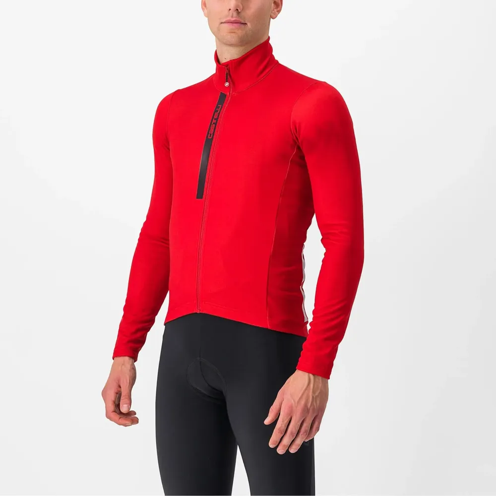 uPRISE Bikes Castelli Entrata Thermal Men's Long Sleeve Jersey - Rich Red/Black | Price match, 365 day return s, 18-Month Warranty, Finance Available & Free UK Delivery