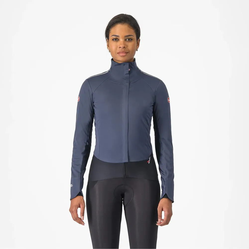 uPRISE Bikes Castelli Alpha Doppio RoS Women's Jacket - Twilight Blue/Silver Reflex | Price match, 365 day return s, 18-Month Warranty, Finance Available & Free UK Delivery