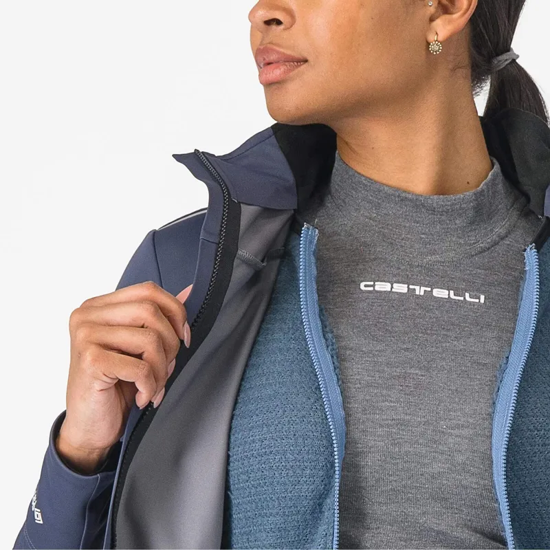 Castelli Alpha Doppio RoS Women's Jacket - Twilight Blue/Silver Reflex-2