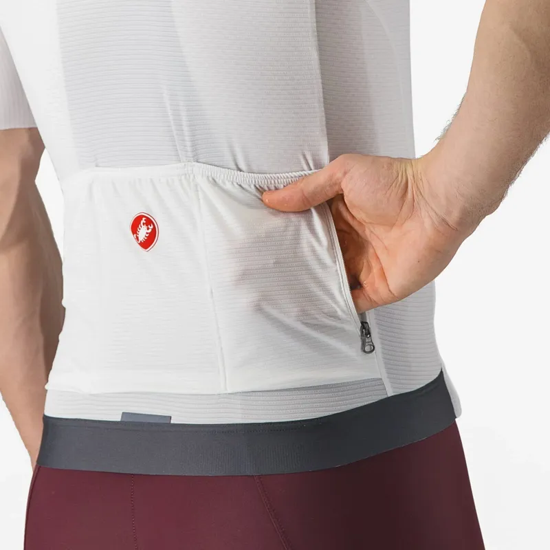 Castelli Espresso Men's Short Sleeve Jersey - Ivory/Dark Grey-5