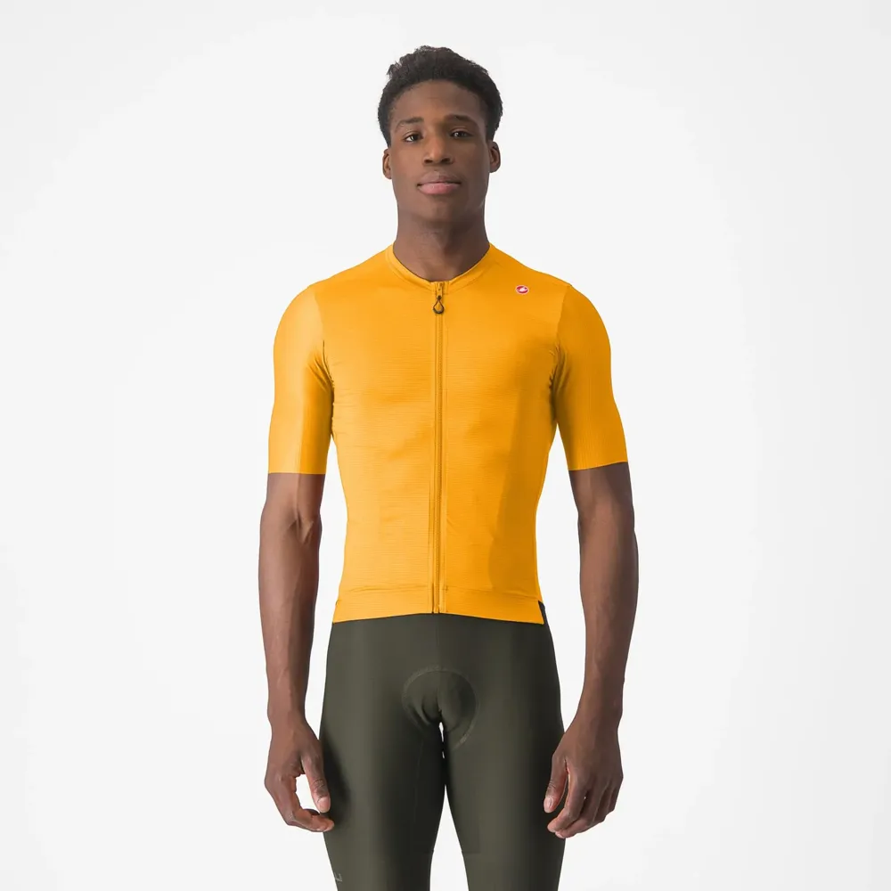 uPRISE Bikes Castelli Espresso Men's Short Sleeve Jersey - Vivid Orange/Dark Grey | Price match, 365 day return s, 18-Month Warranty, Finance Available & Free UK Delivery