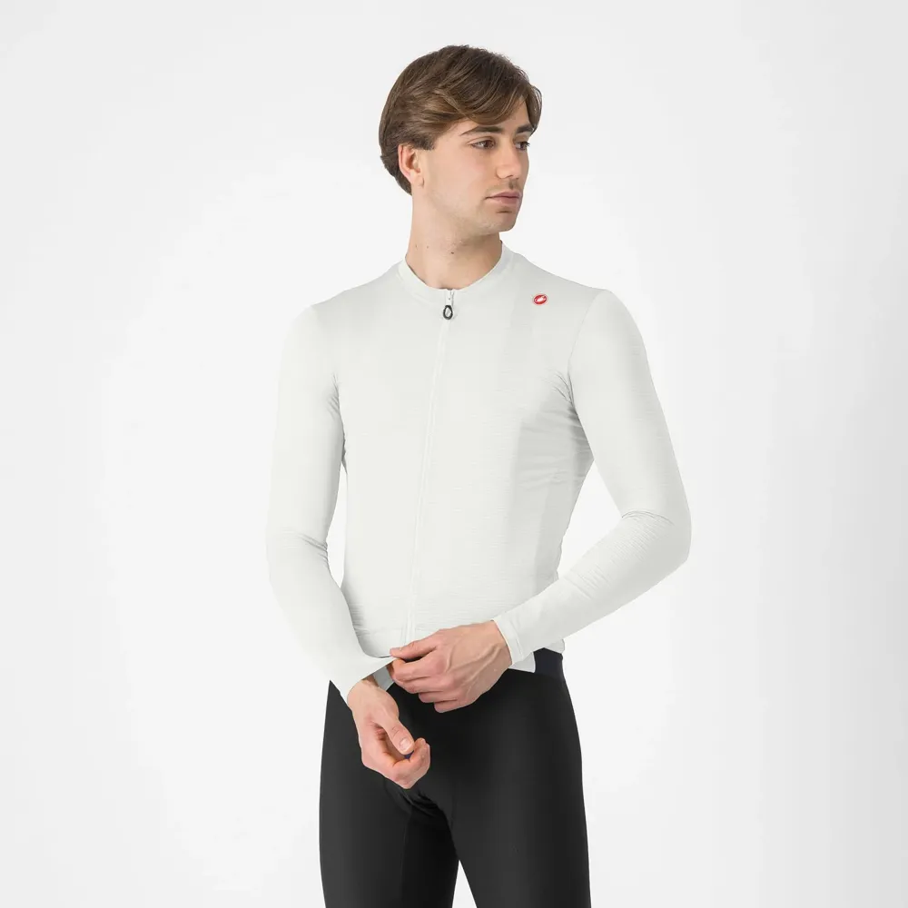 uPRISE Bikes Castelli Espresso Men's Long Sleeve Jersey - Ivory/Dark Grey | Price match, 365 day return s, 18-Month Warranty, Finance Available & Free UK Delivery
