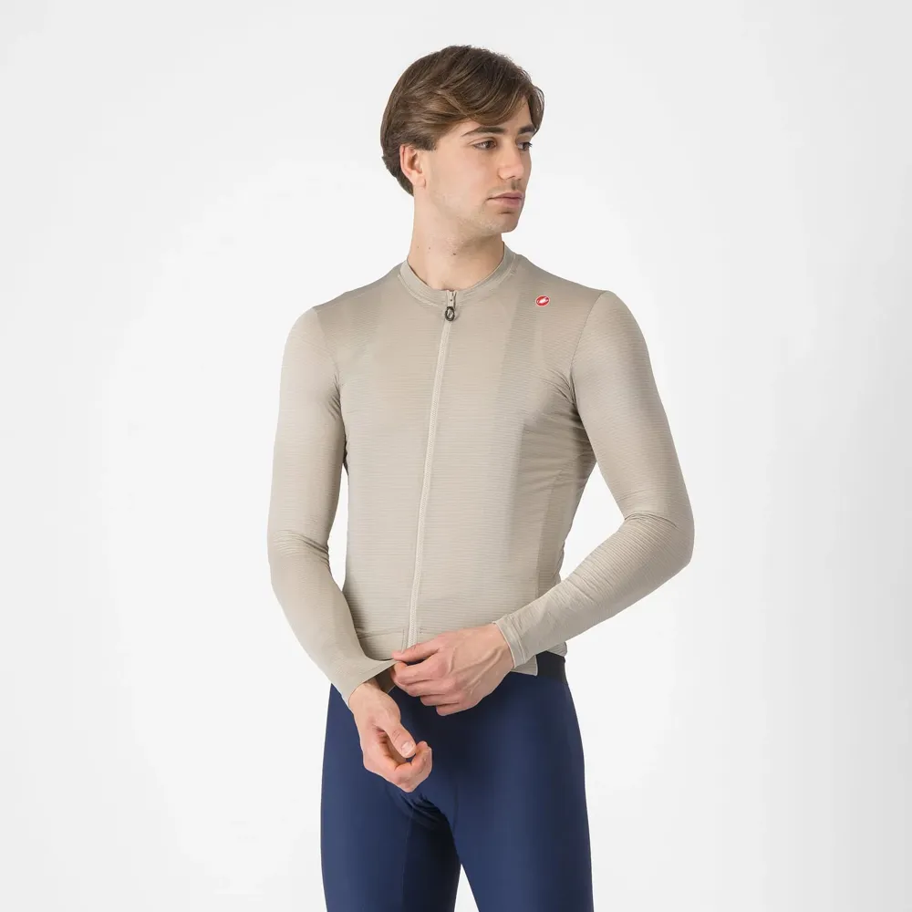 uPRISE Bikes Castelli Espresso Men's Long Sleeve Jersey - Clay/Black | Price match, 365 day return s, 18-Month Warranty, Finance Available & Free UK Delivery