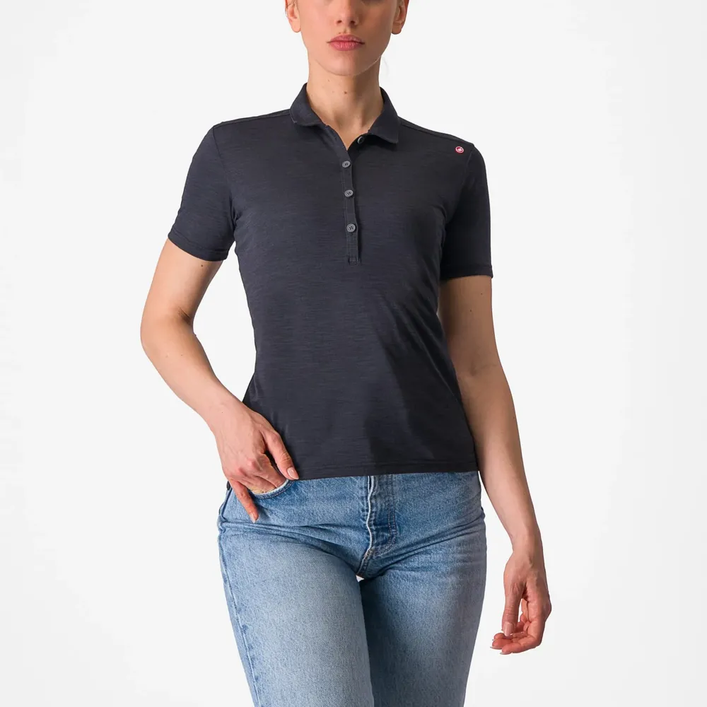 uPRISE Bikes Castelli Merino Women's Polo - Light Black | Price match, 365 day return s, 18-Month Warranty, Finance Available & Free UK Delivery