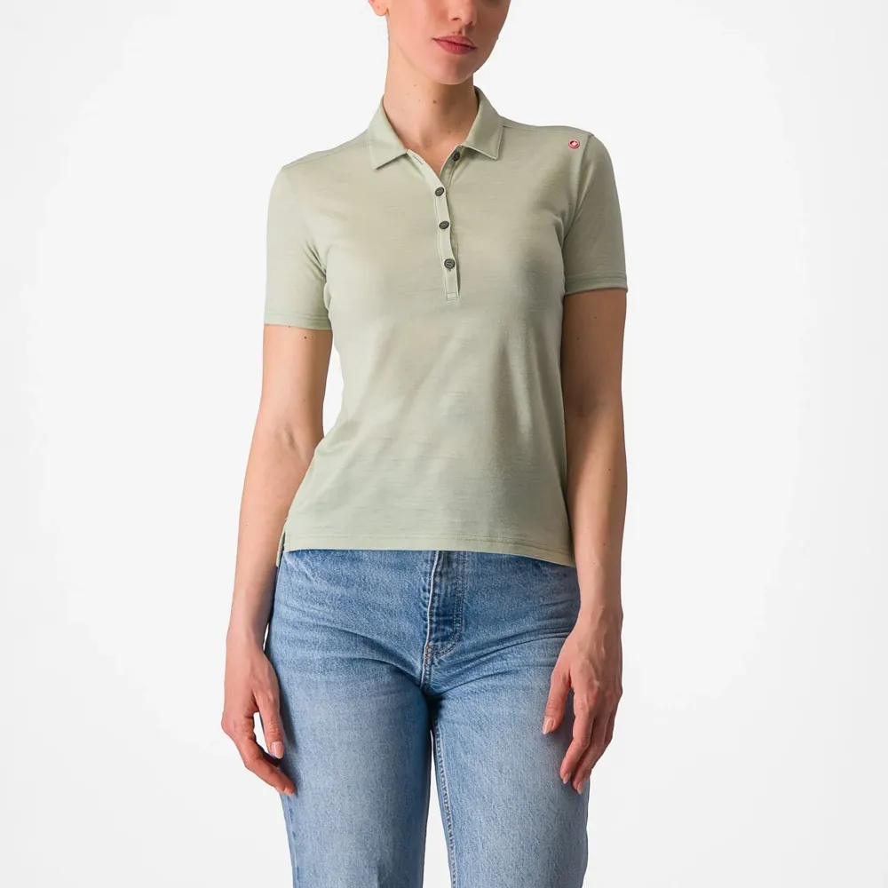 uPRISE Bikes Castelli Merino Women's Polo - Desert Green | Price match, 365 day return s, 18-Month Warranty, Finance Available & Free UK Delivery