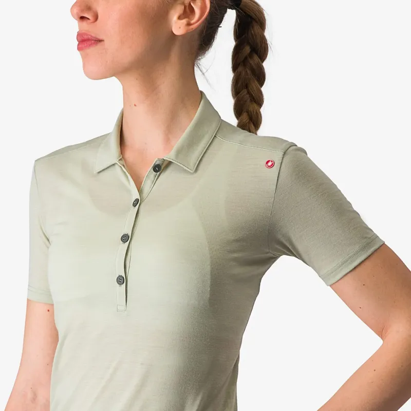 Castelli Merino Women's Polo - Desert Green-2