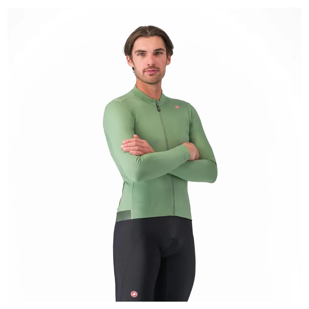 uPRISE Bikes Castelli Espresso Thermal Men's Long Sleeve Jersey - Green Pepper | Price match, 365 day return s, 18-Month Warranty, Finance Available & Free UK Delivery