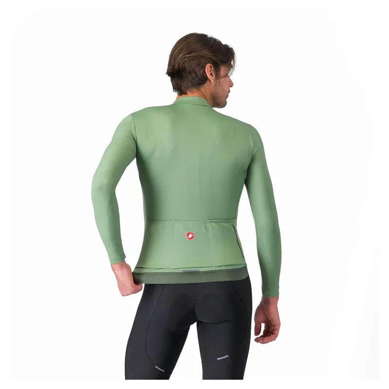 Castelli Espresso Thermal Men's Long Sleeve Jersey - Green Pepper-1