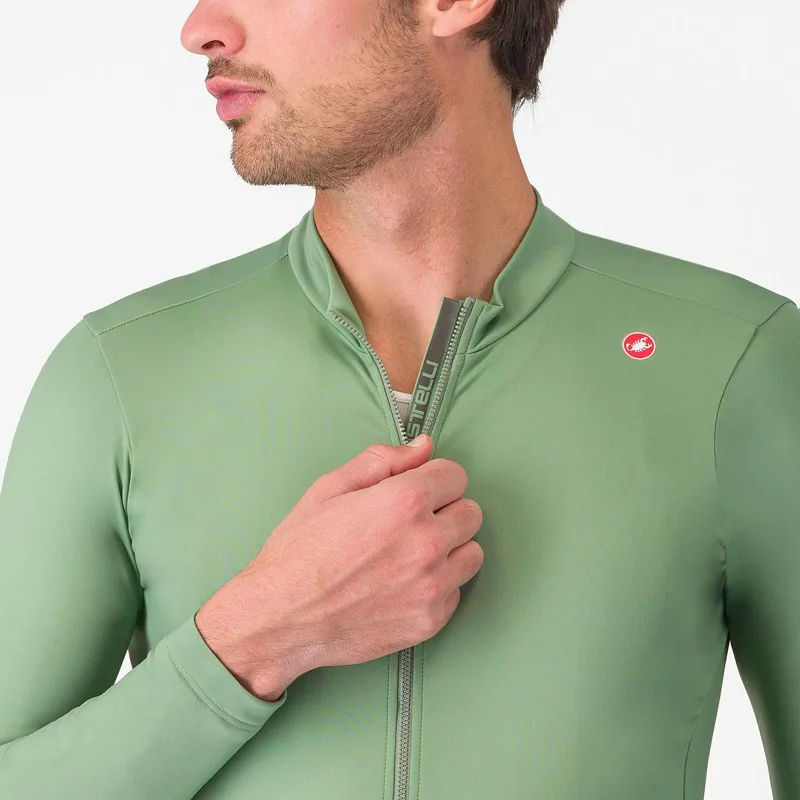 Castelli Espresso Thermal Men's Long Sleeve Jersey - Green Pepper-2