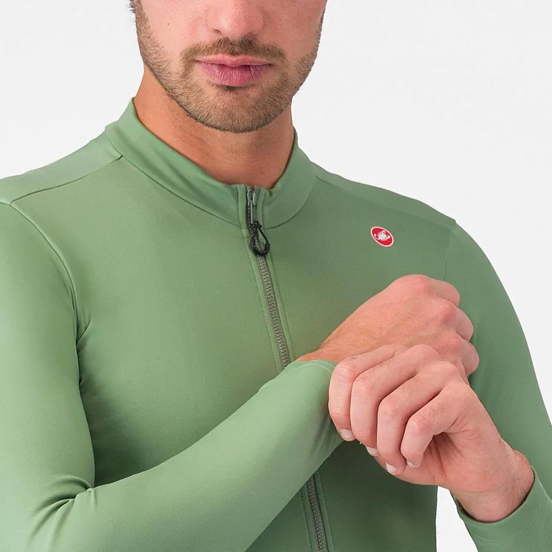 Castelli Espresso Thermal Men's Long Sleeve Jersey - Green Pepper-3