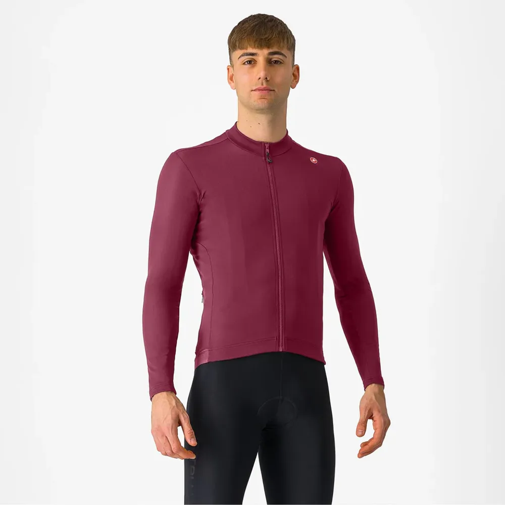 uPRISE Bikes Castelli Espresso Thermal Men's Long Sleeve Jersey - Deep Bordeaux | Price match, 365 day return s, 18-Month Warranty, Finance Available & Free UK Delivery