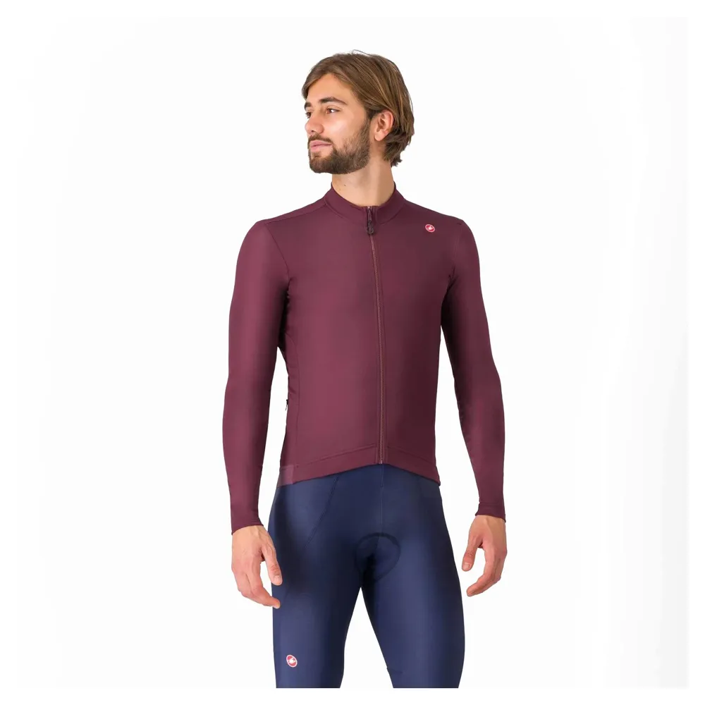 uPRISE Bikes Castelli Espresso Thermal Men's Long Sleeve Jersey - Deep Bordeaux | Price match, 365 day return s, 18-Month Warranty, Finance Available & Free UK Delivery