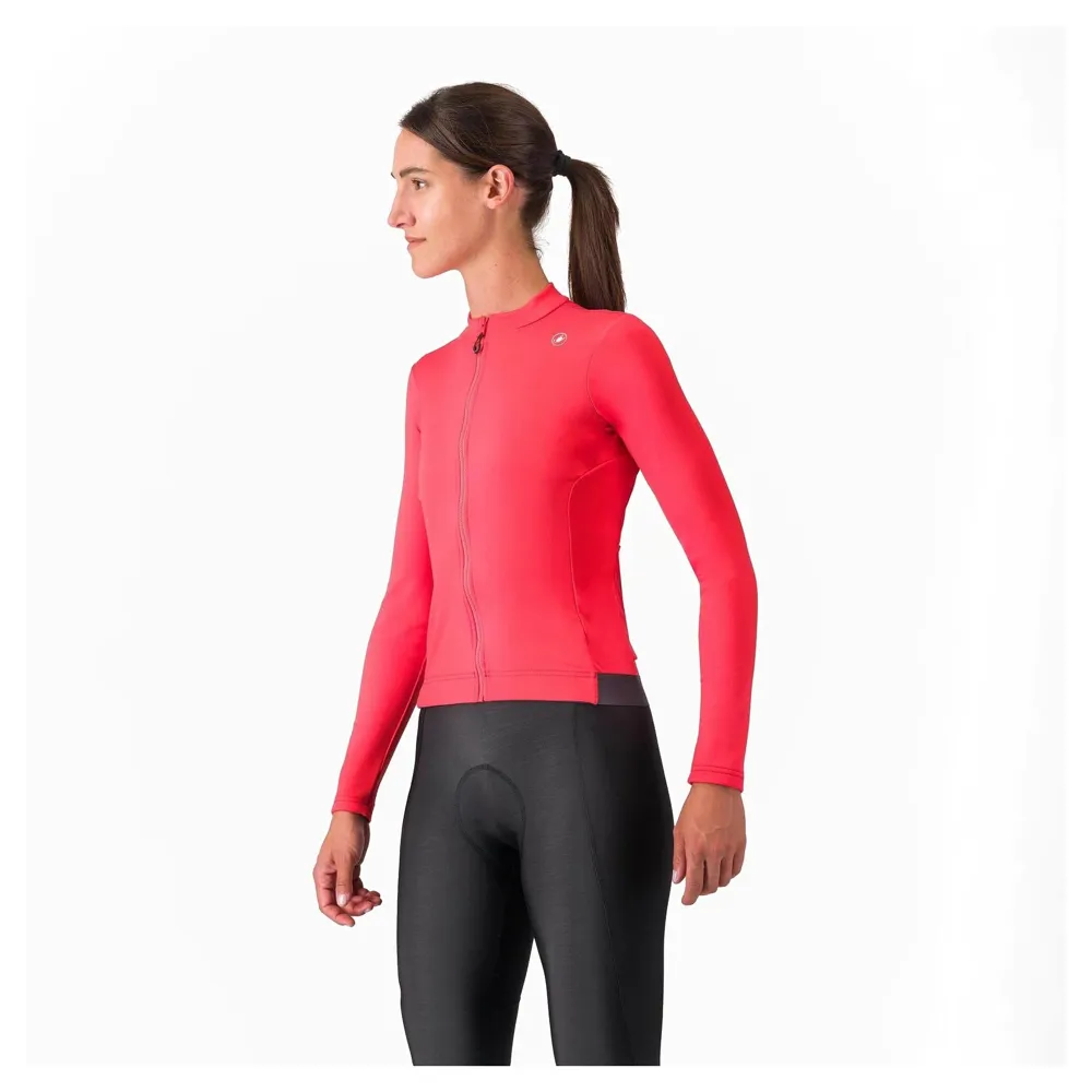 uPRISE Bikes Castelli Espresso Thermal Women's Long Sleeve Jersey - Hibiscus/Dark Grey | Price match, 365 day return s, 18-Month Warranty, Finance Available & Free UK Delivery