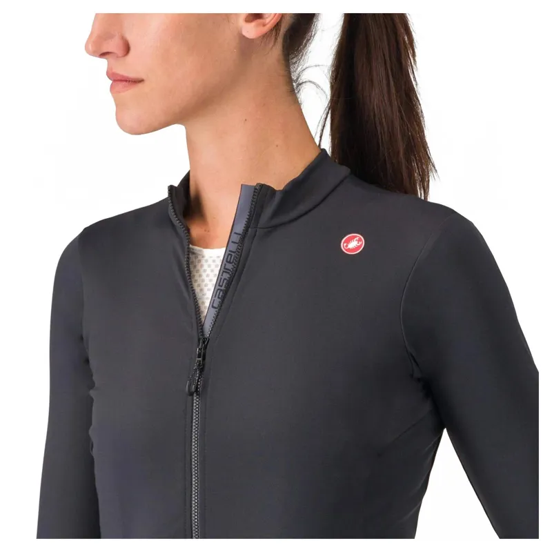 Castelli Espresso Thermal Women's Long Sleeve Jersey - Light Black-2