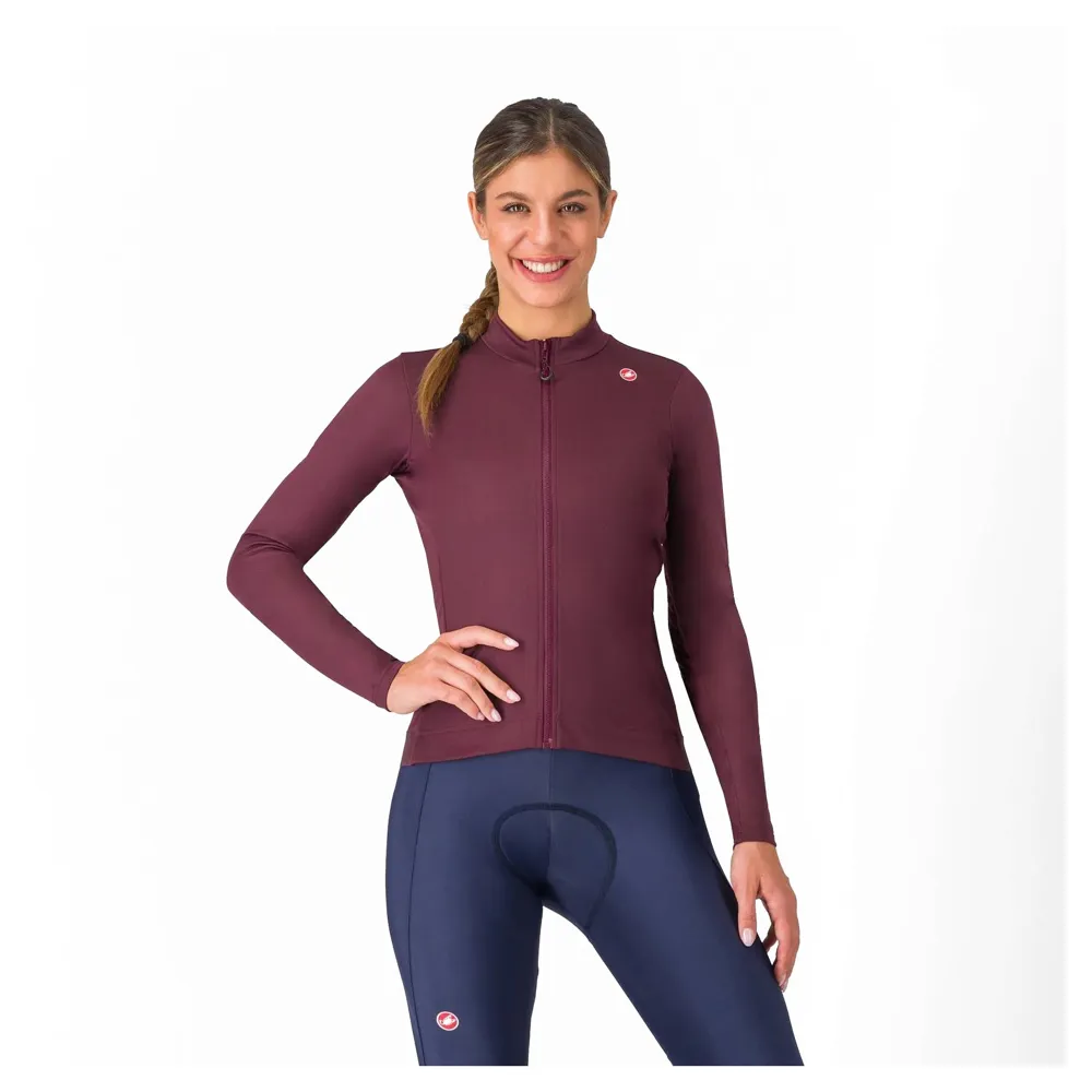 uPRISE Bikes Castelli Espresso Thermal Women's Long Sleeve Jersey - Deep Bordeaux | Price match, 365 day return s, 18-Month Warranty, Finance Available & Free UK Delivery