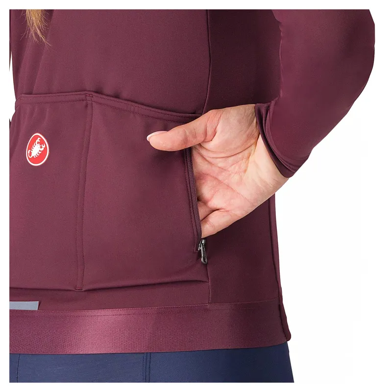 Castelli Espresso Thermal Women's Long Sleeve Jersey - Deep Bordeaux-3