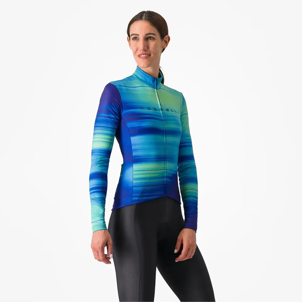 uPRISE Bikes Castelli Phase Women's Long Sleeve Jersey - Multicolour/Blue | Price match, 365 day return s, 18-Month Warranty, Finance Available & Free UK Delivery