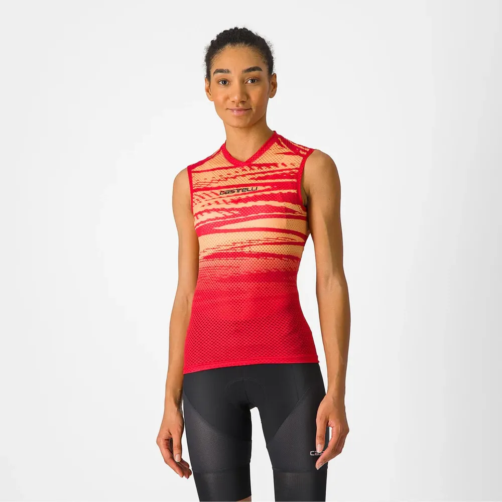 uPRISE Bikes Castelli Insider 2 Women's Sleeveless Jersey - Hibiscus/Soft Orange | Price match, 365 day return s, 18-Month Warranty, Finance Available & Free UK Delivery