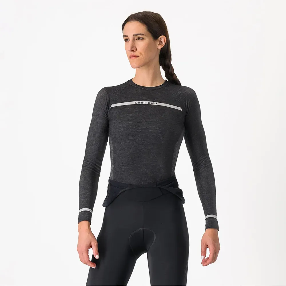 uPRISE Bikes Castelli Merino Seamless Women's Long Sleeve Base Layer - Black | Price match, 365 day return s, 18-Month Warranty, Finance Available & Free UK Delivery