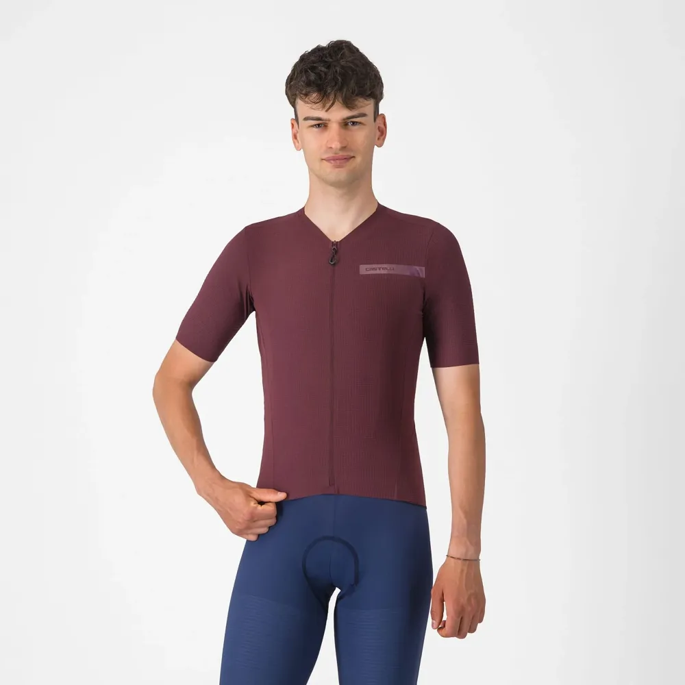 uPRISE Bikes Castelli Premio Evo Men's Short Sleeve Jersey - Deep Bordeaux | Price match, 365 day return s, 18-Month Warranty, Finance Available & Free UK Delivery