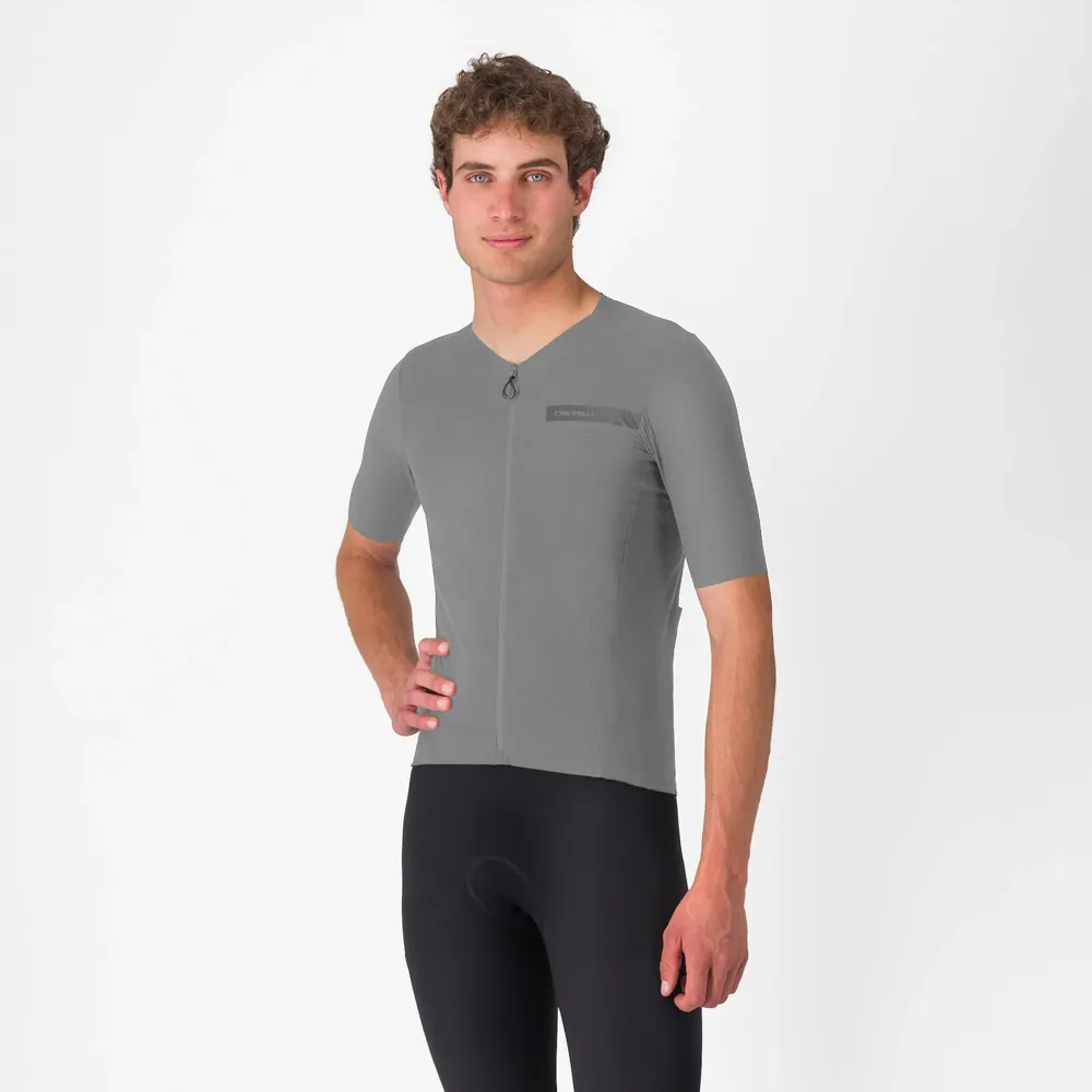 uPRISE Bikes Castelli Premio Evo Men's Short Sleeve Jersey - Vortex Grey | Price match, 365 day return s, 18-Month Warranty, Finance Available & Free UK Delivery