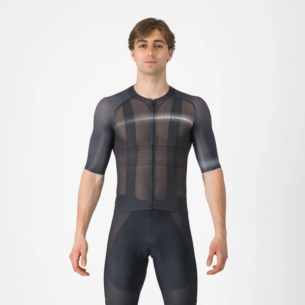 uPRISE Bikes Castelli Climber's A/C Men's Short Sleeve Jersey - Black/Dark Grey | Price match, 365 day return s, 18-Month Warranty, Finance Available & Free UK Delivery