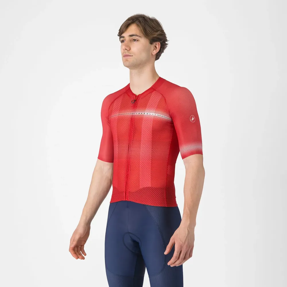 uPRISE Bikes Castelli Climber's A/C Men's Short Sleeve Jersey - Red/Black | Price match, 365 day return s, 18-Month Warranty, Finance Available & Free UK Delivery
