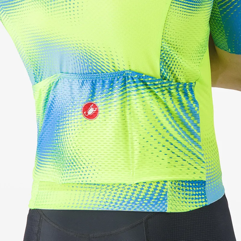 Castelli Vortice Men's Short Sleeve Jersey - Aquamarine/Electric Lime-3