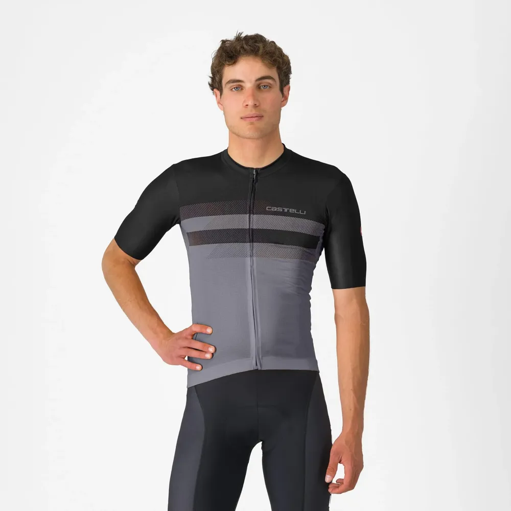 uPRISE Bikes Castelli Simbolo Men's Short Sleeve Jersey - Smokey Grey/Black | Price match, 365 day return s, 18-Month Warranty, Finance Available & Free UK Delivery