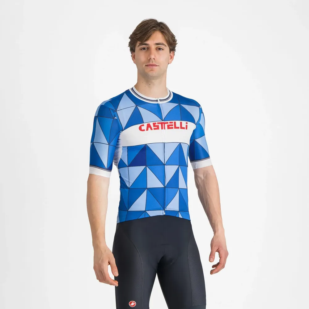 uPRISE Bikes Castelli Heritage Men's Short Sleeve Jersey - Azzurro Italia | Price match, 365 day return s, 18-Month Warranty, Finance Available & Free UK Delivery