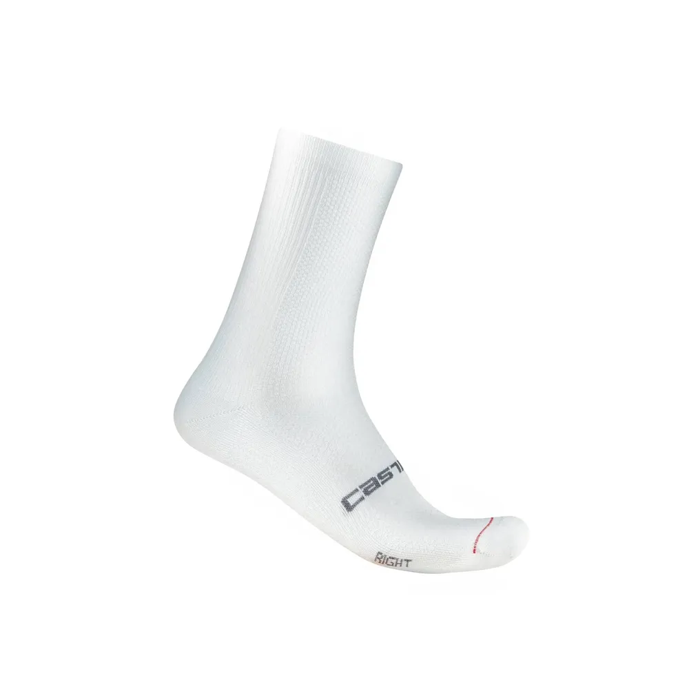 uPRISE Bikes Castelli Espresso 18 Socks - White | Price match, 365 day returns, 18-Month Warranty, Finance Available & Free UK Delivery