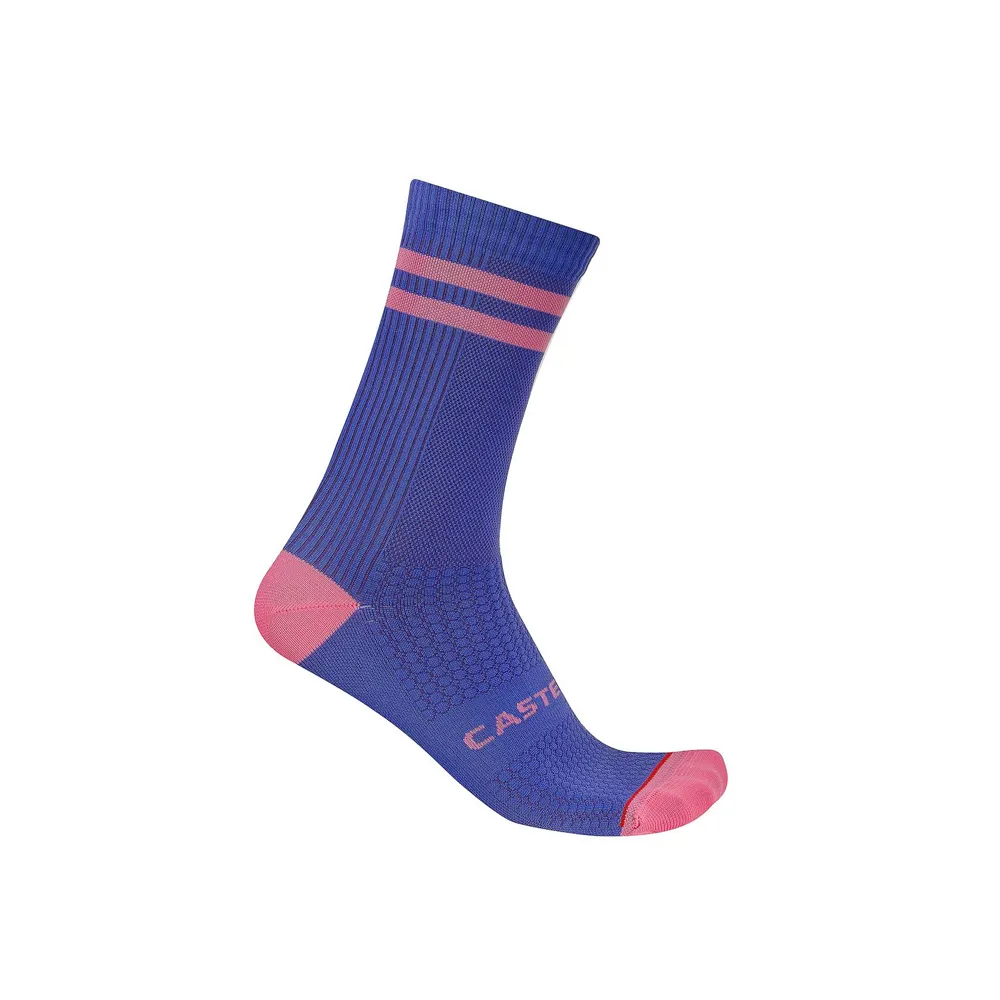 uPRISE Bikes Castelli Originale 18 Socks - Ultraviolet/Rosa Giro | Price match, 365 day returns, 18-Month Warranty, Finance Available & Free UK Delivery