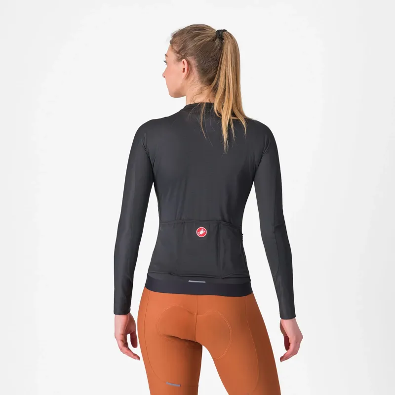 Castelli Espresso Women's Long Sleeve Jersey - Light Black/Dark Grey-1