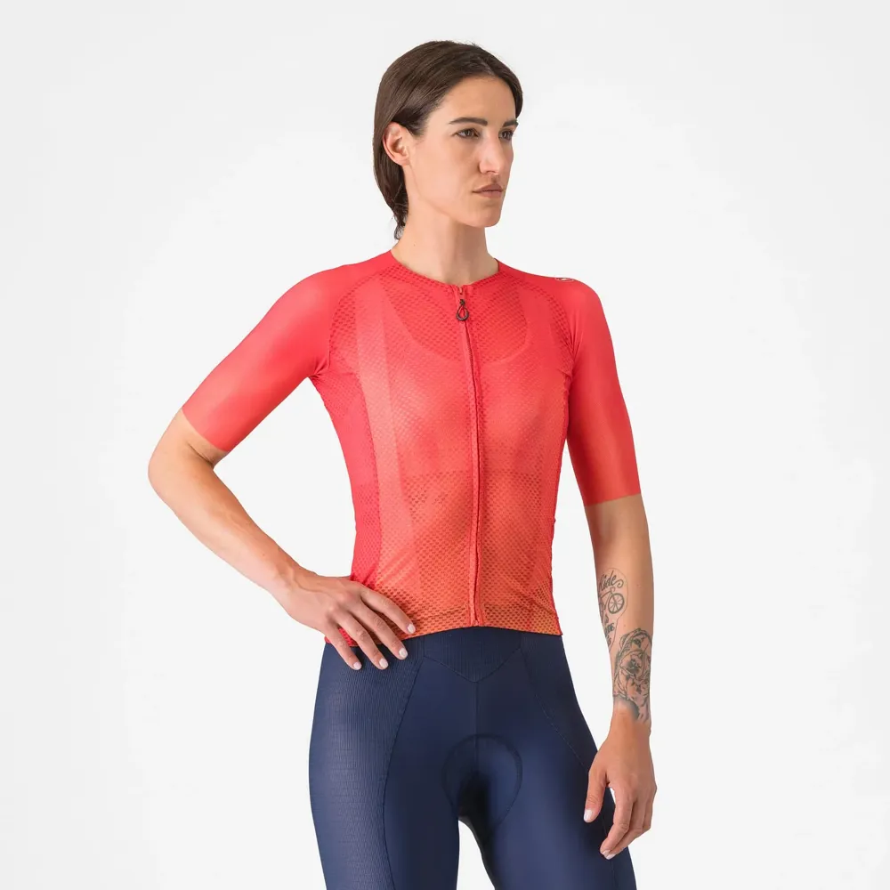 uPRISE Bikes Castelli Climber's A/C Women's Short Sleeve Jersey - Hibiscus | Price match, 365 day return s, 18-Month Warranty, Finance Available & Free UK Delivery