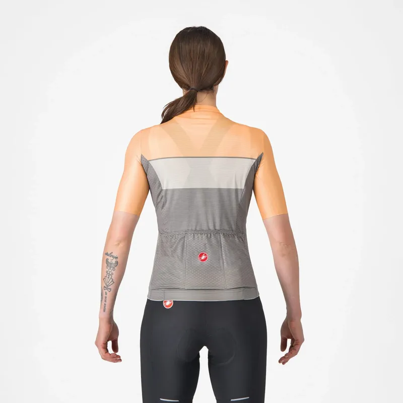 Castelli Elegante Women's Short Sleeve Jersey - Gunal Grey/Silver/Orange-1