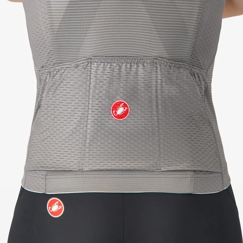 Castelli Elegante Women's Short Sleeve Jersey - Gunal Grey/Silver/Orange-3