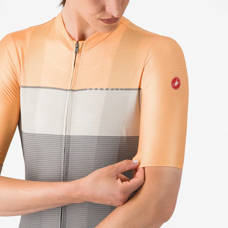 Castelli Elegante Women's Short Sleeve Jersey - Gunal Grey/Silver/Orange-2