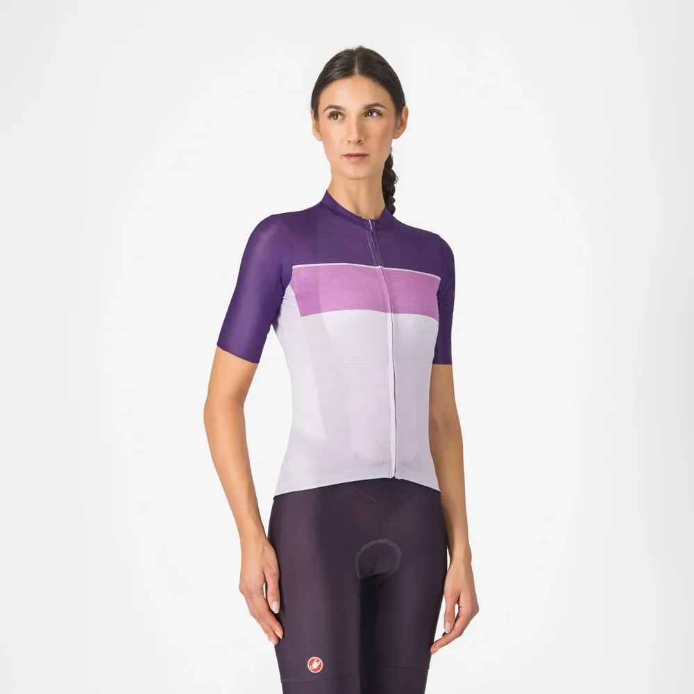 uPRISE Bikes Castelli Elegante Women's Short Sleeve Jersey - Orchid Petal/Hortensia/Purple | Price match, 365 day return s, 18-Month Warranty, Finance Available & Free UK Delivery